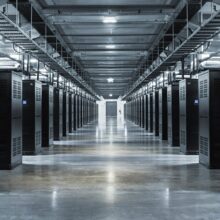 The data center houses tens of thousands of servers.